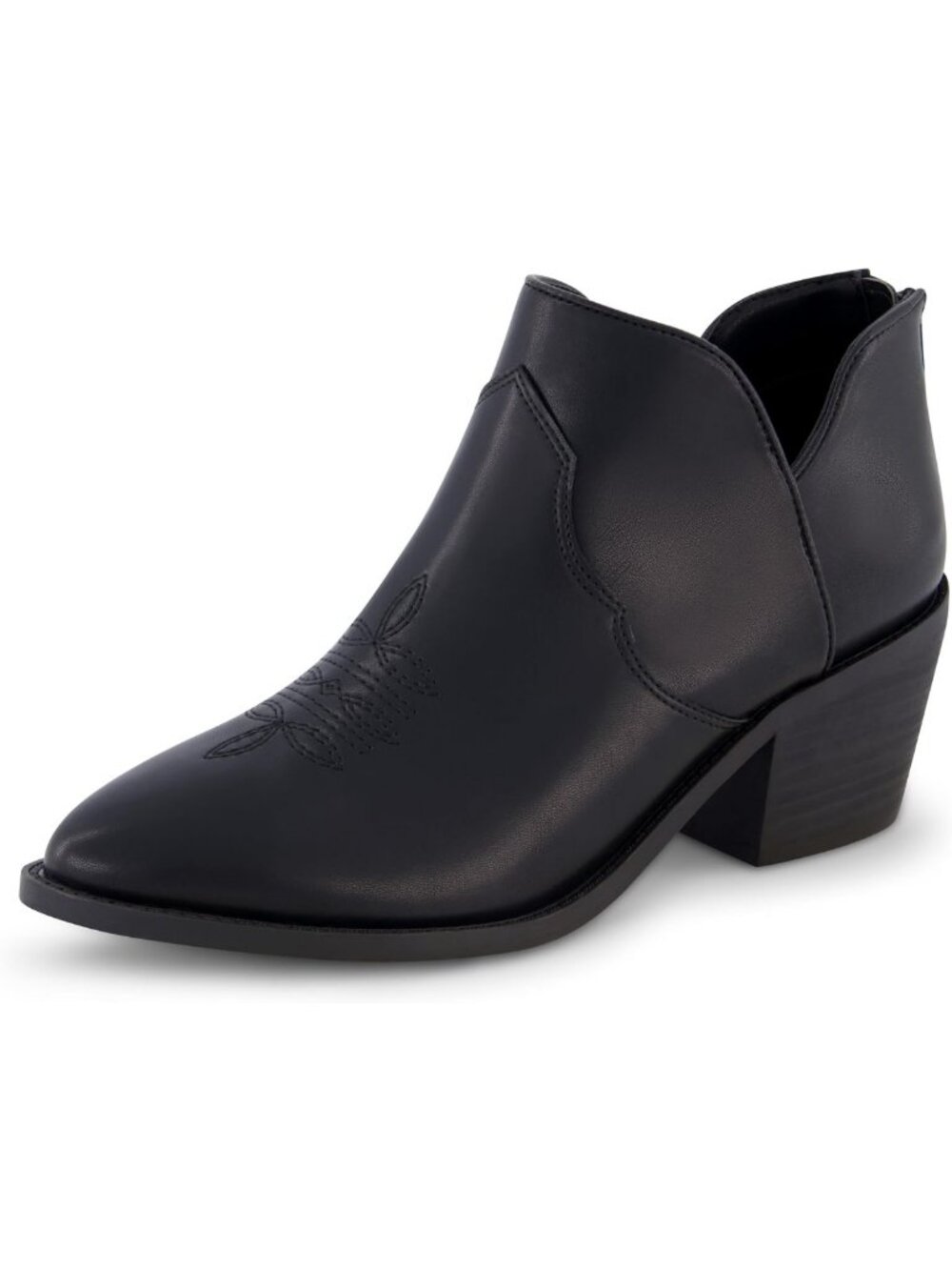 Stylish Pointed Toe Ankle Cowboy Boots for Women - Cushioned Comfort Booties